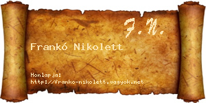 Frankó Nikolett névjegykártya